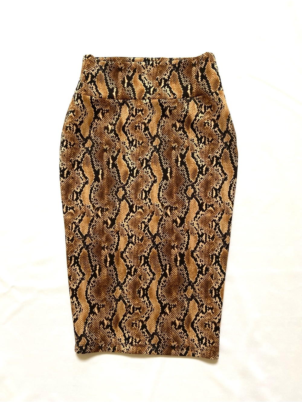 Thalia Sodi Snake Print Bodycon Pencil Skirt High Waist Mob Wife Gold Charm XS